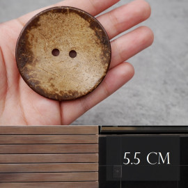 天然椰殼雙眼釦 ❤ 5.5 cm ❤ 1枚